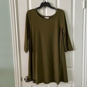 Leith size L olive green dress